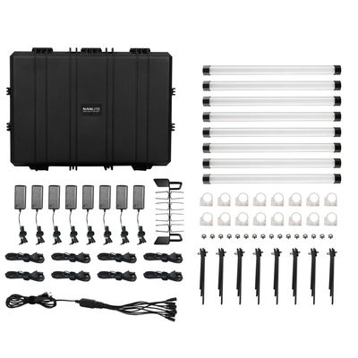Комплект Nanlite PavoTube II 15X RGBWW KIT8 восемь светодиодных осветительных трубок с аксессуарами в профессиональном транспортировочным кейсе.