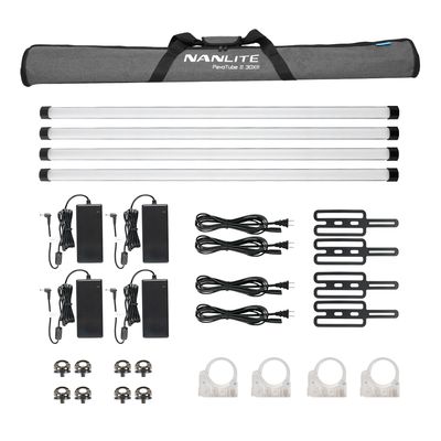 Комплект Nanlite PavoTube II 30XR RGBWW KIT4 четыре светодиодные осветительные трубки с аксессуарами